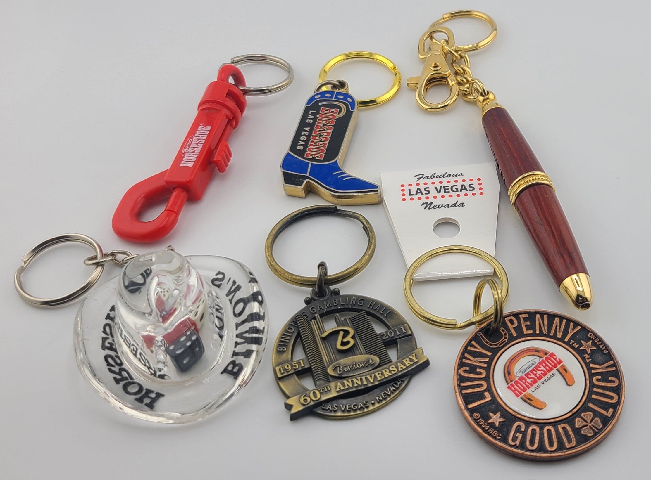 Binion's Horseshoe Club Las Vegas Nevada Mix Key Chains