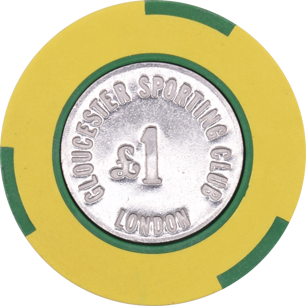 Gloucester Sporting Club Casino London United Kingdom UK £1 Chip