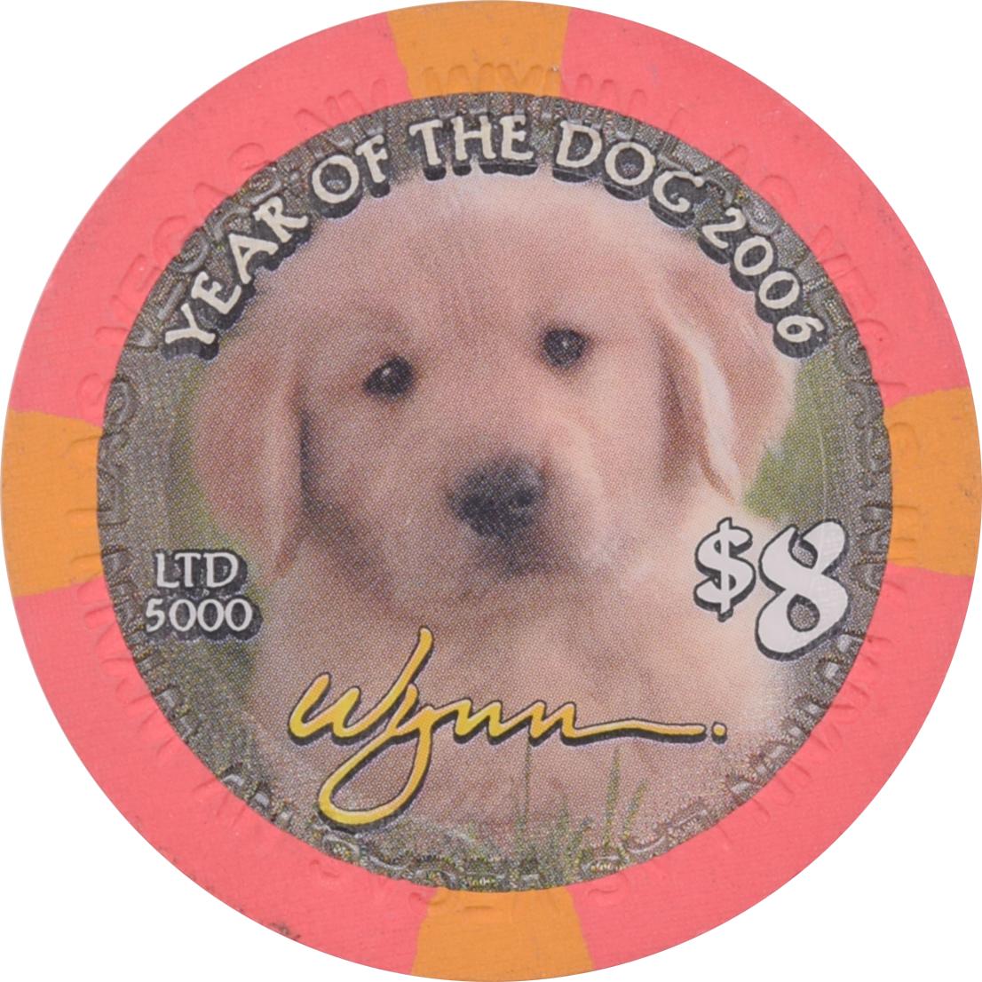 Wynn Casino Las Vegas Nevada $8 Year of the Dog 43mm Chip 2006