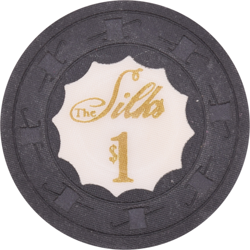 The Silks Night Club Emeryville California $1 White Inlay Chip