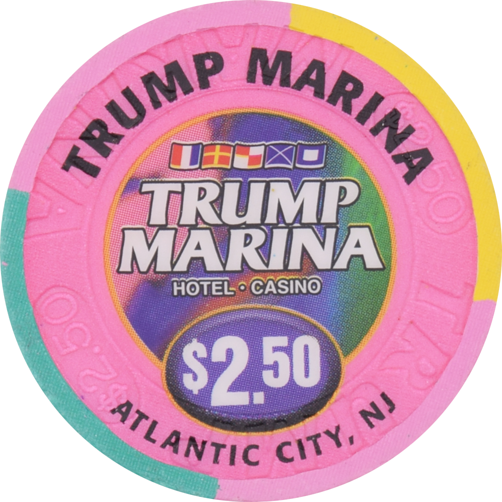 Trump Marina Casino Atlantic City New Jersey $2.50 Blackjack Chip