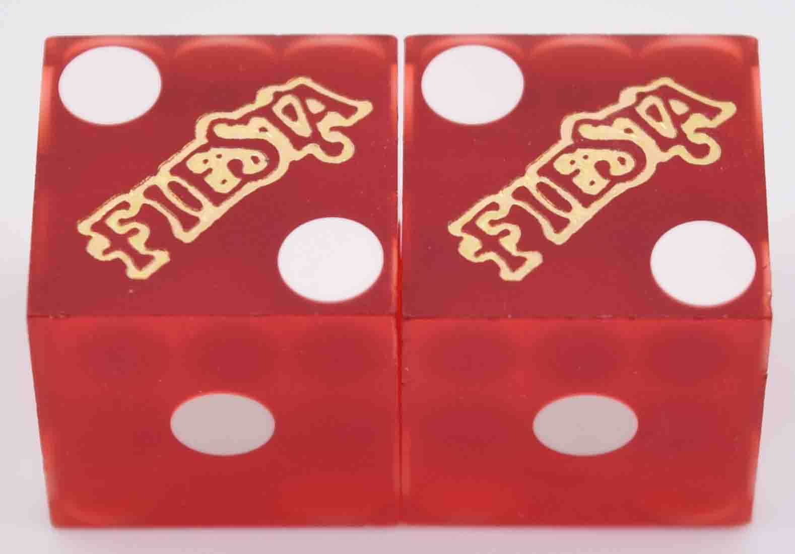 Fiesta Rancho Casino N. Las Vegas Nevada Used Red Matching Number Sanded Dice