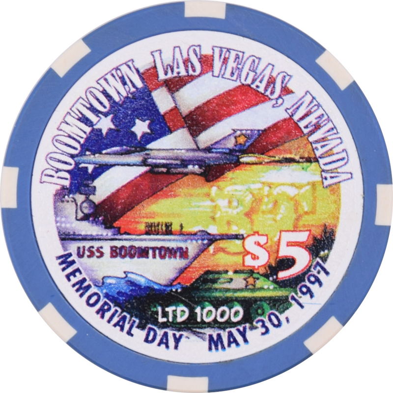 Boomtown Casino Las Vegas Nevada $5 Memorial Day Chip 1997