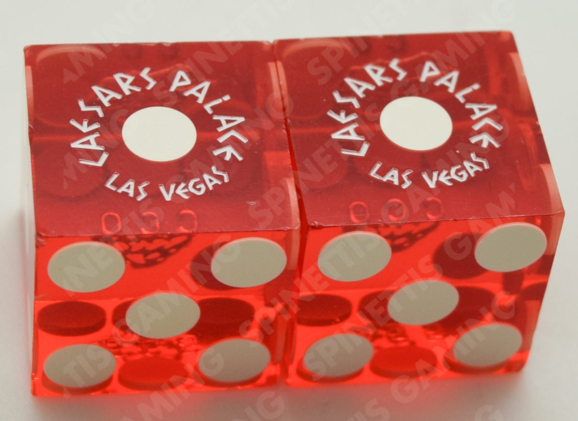 Caesars Palace Las Vegas Nevada Blue Foil Red Dice Pair Matching Numbers