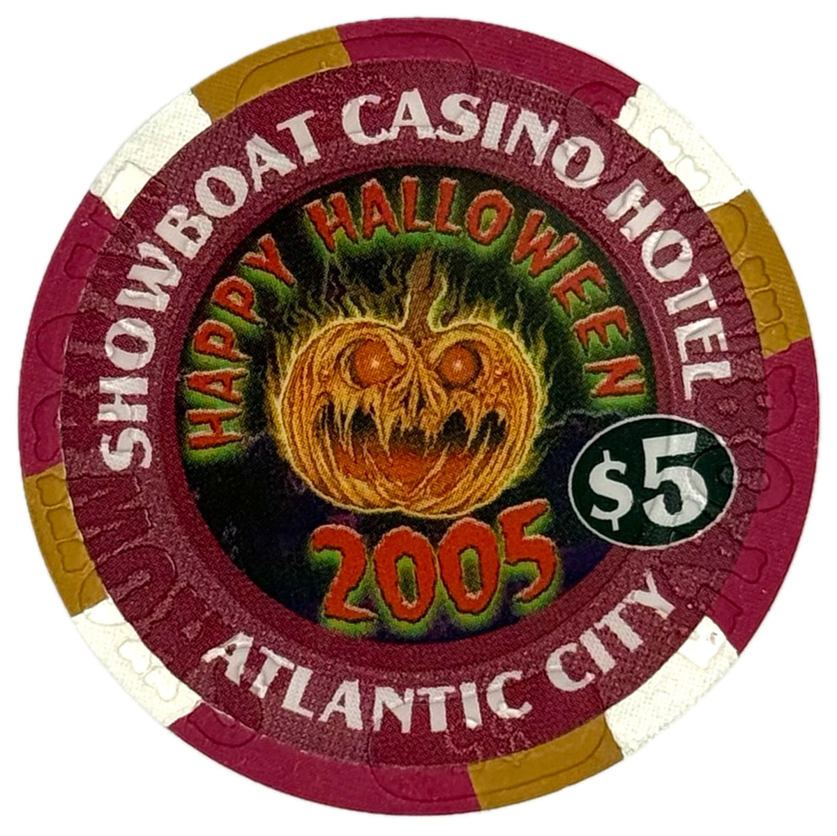 Showboat Casino Atlantic City NJ $5 Happy Halloween Chip 2005