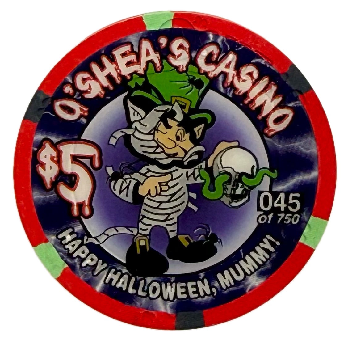 O'Shea's Casino Las Vegas NV $5 Halloween Chip 2001