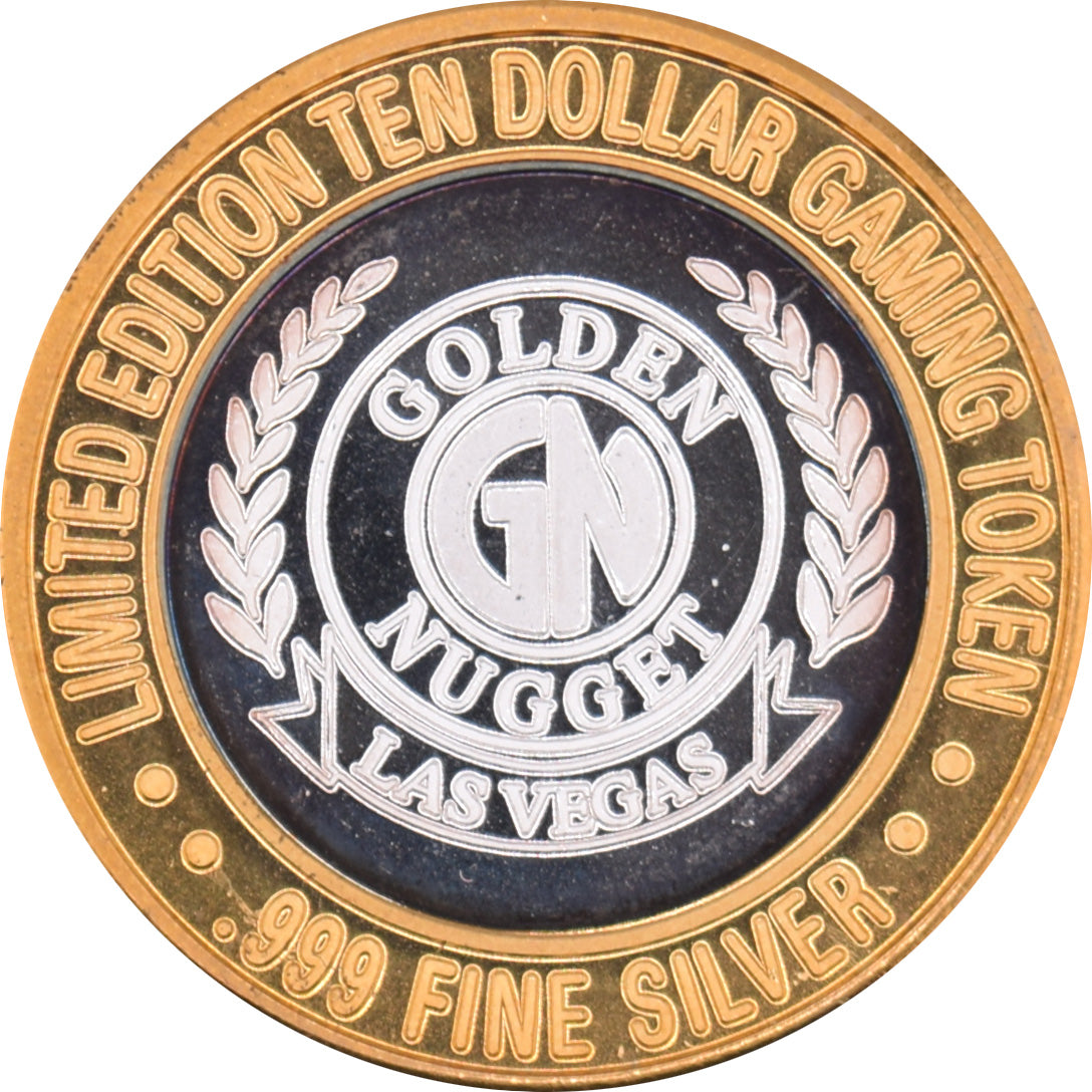 Golden Nugget Casino "GN Logo" $10 Silver Strike .999 Fine Silver 1994