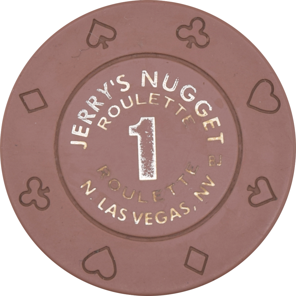 Jerry's Nugget Casino Las Vegas Nevada Roulette 2 Brown Chip 2002