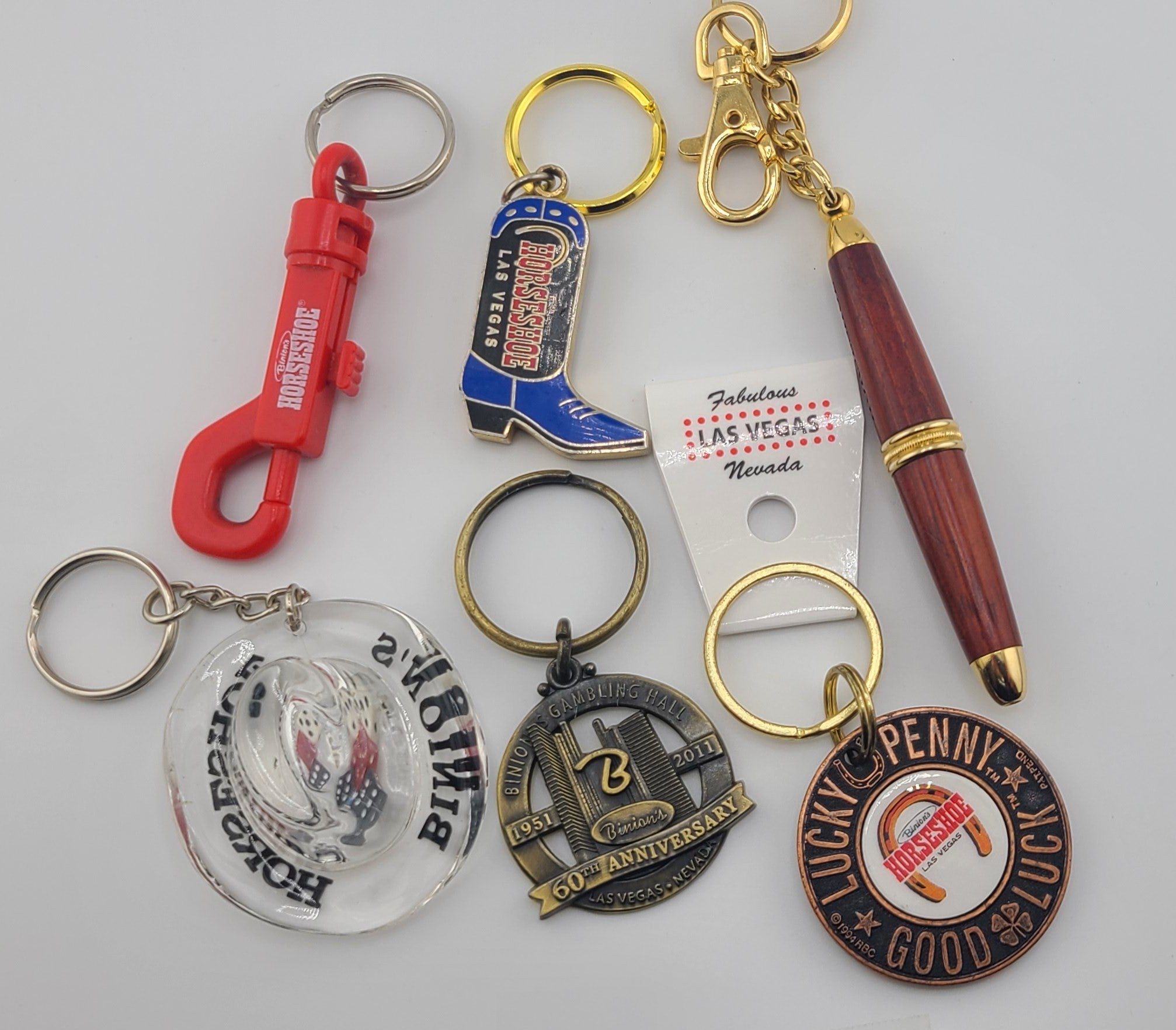 Binion's Horseshoe Club Las Vegas Nevada Mix Key Chains