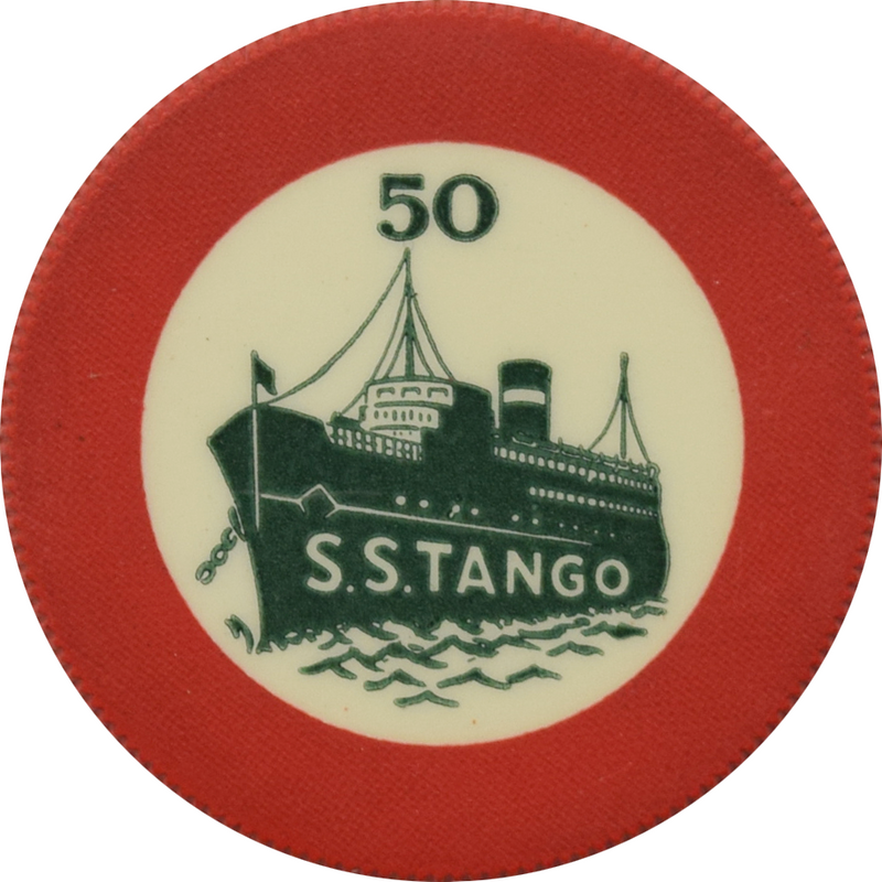 S. S. Tango Illegal Cruise Line Casino Santa Monica California $50 Chip 1930s