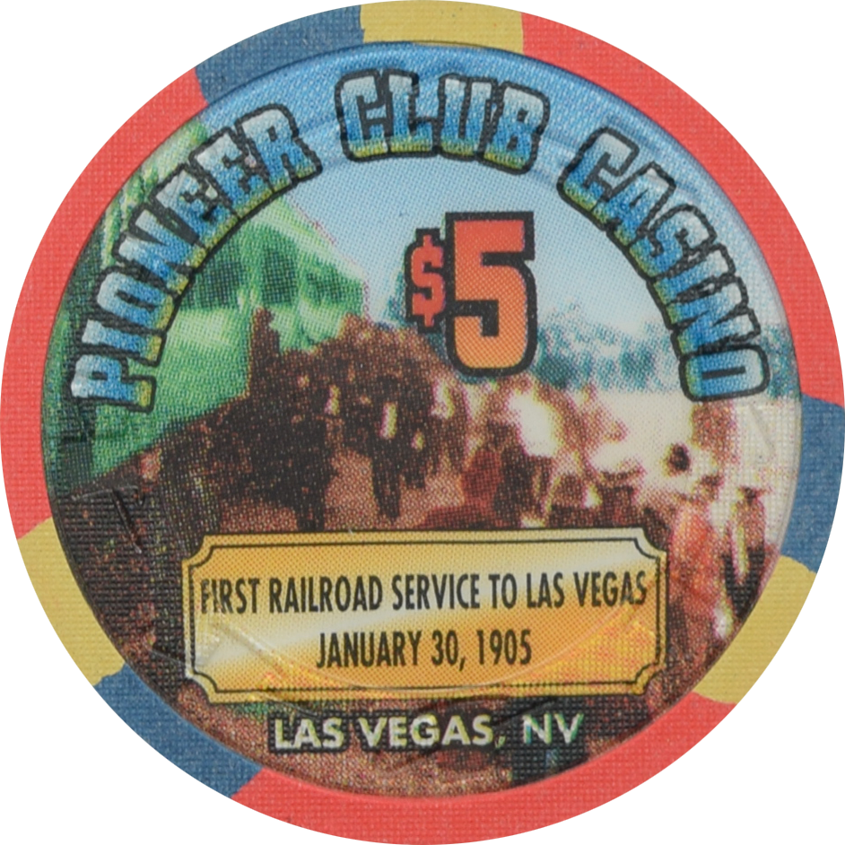 Pioneer Club Casino Las Vegas Nevada First Railroad Service to Las Vegas 1905 Chip 1995