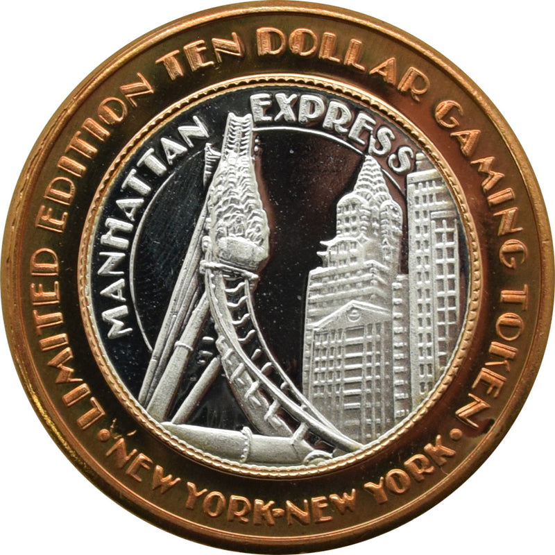 New York New York Casino Las Vegas "Manhattan Express - Millennium" $10 Silver Strike .999 Fine Silver 2000
