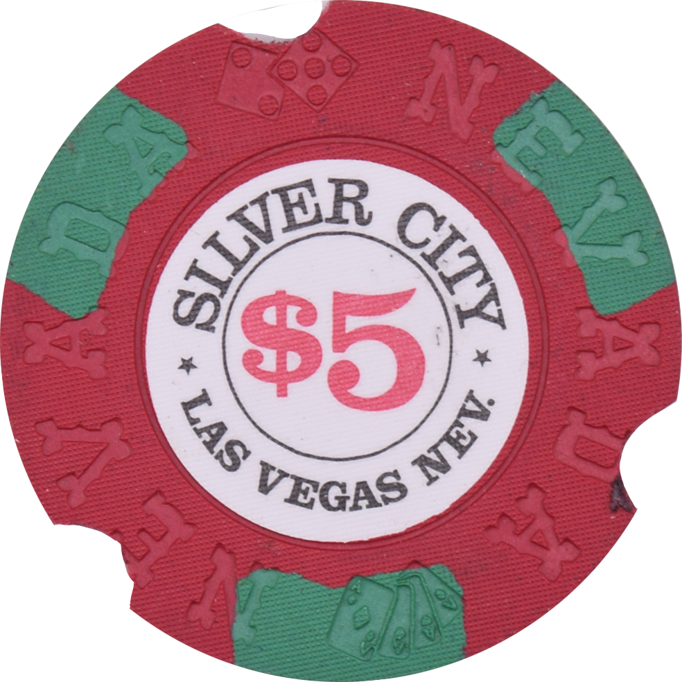 Silver City Casino Las Vegas Nevada $5 Cancelled Chip 1975