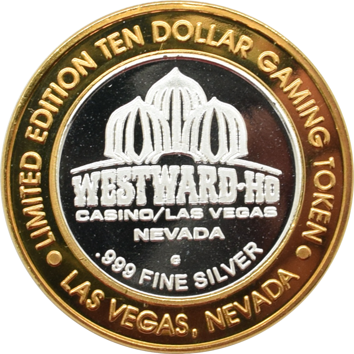Westward Ho Casino Reno Nevada "The Crusher" $10 Silver Strike .999 Fine Silver 1999