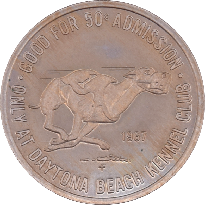 Daytona Beach Kennel Club Casino Miami Florida 50 Cent Gaming Token 1967