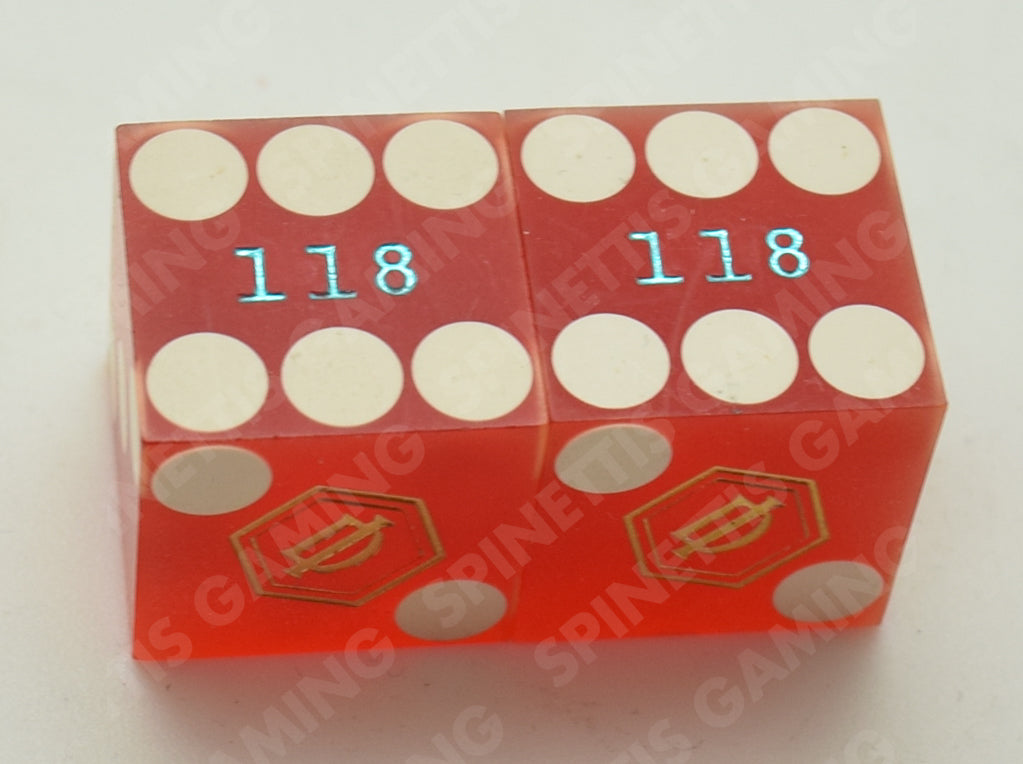 Desert Inn (DI) Casino Las Vegas Nevada Pair of Red Matching Number Dice