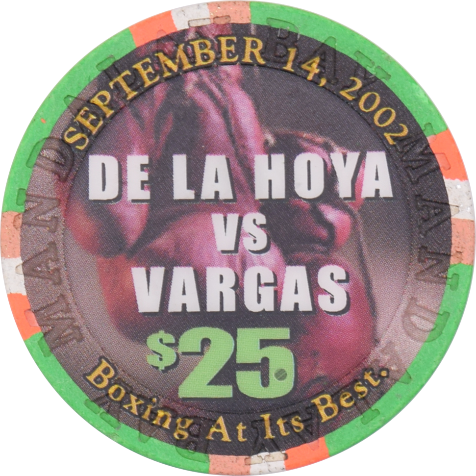 Mandalay Bay Casino Las Vegas Nevada $25 De La Hoya vs Vargas Chip 2002