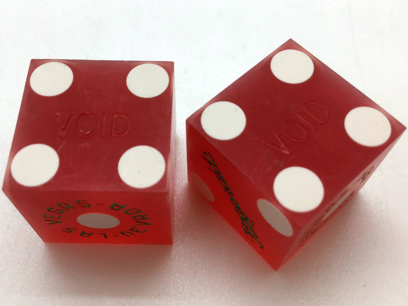 Fitzgeralds Casino Las Vegas Nevada Red Dice Matching Number Pair Vintage