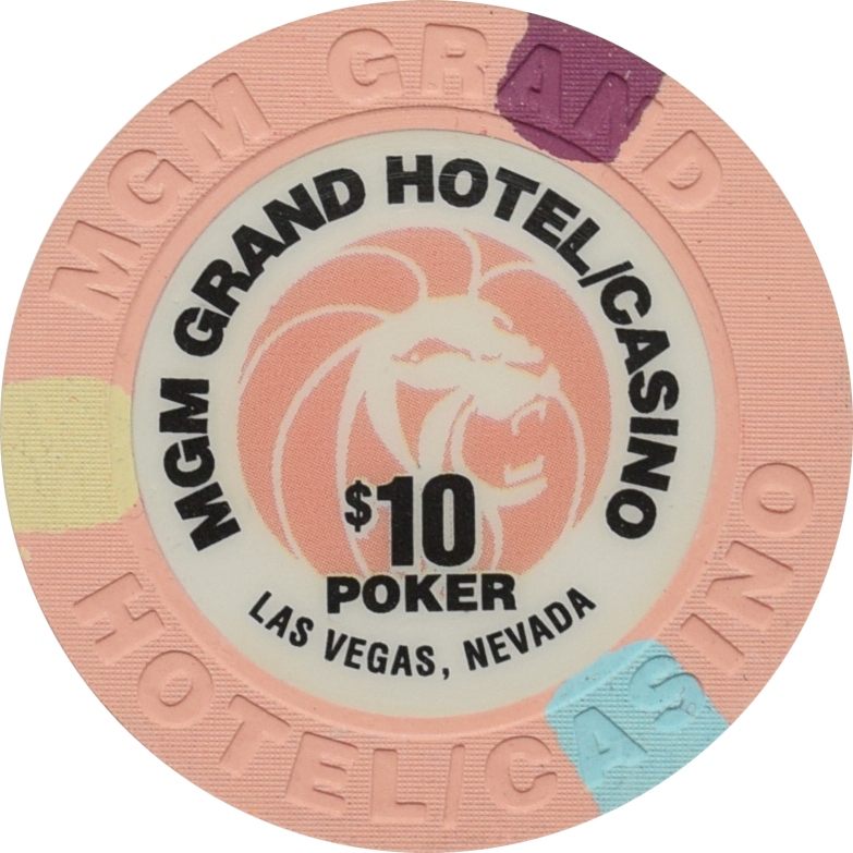 MGM Grand Casino Las Vegas Nevada $10 Poker Chip 2005