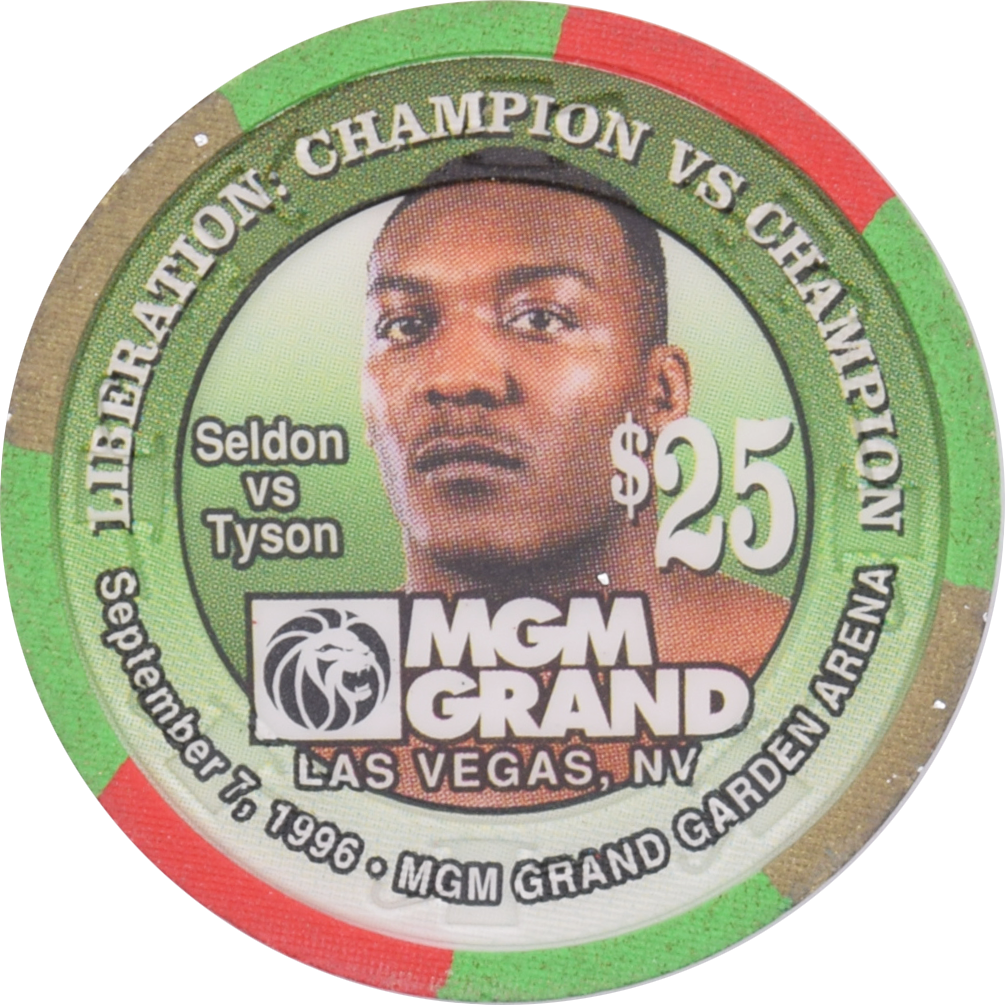 MGM Grand Casino Las Vegas Nevada $25 Seldon vs Tyson Fight Chip 1996