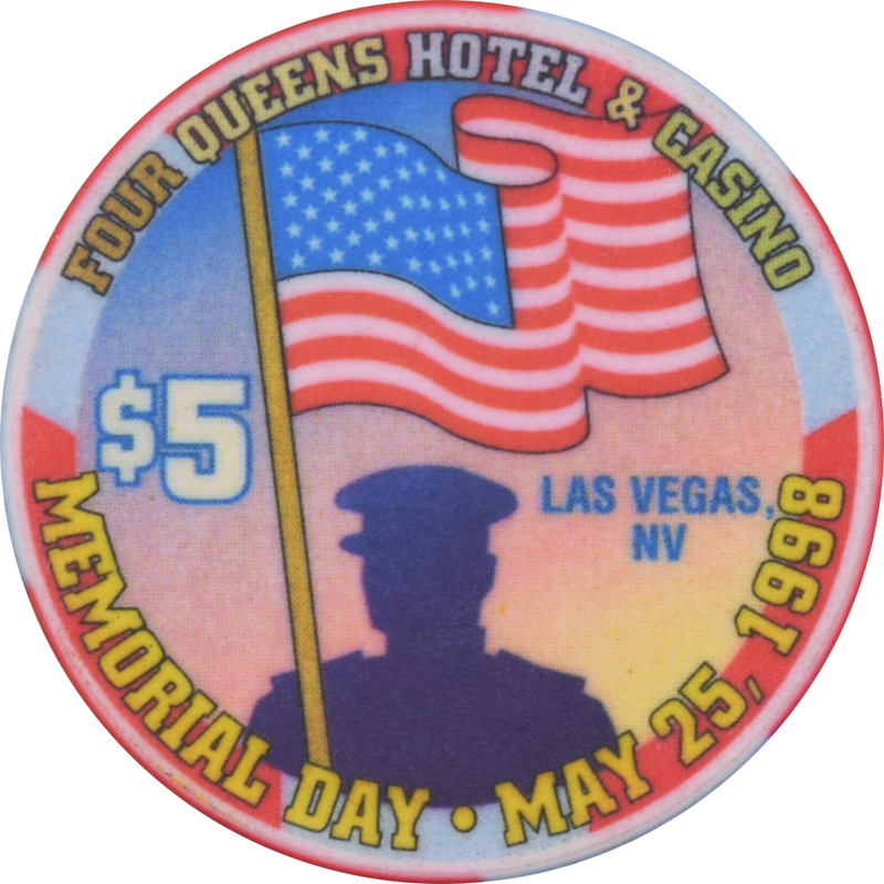 Four Queens Casino Las Vegas Nevada $5 Memorial Day Chip 1998
