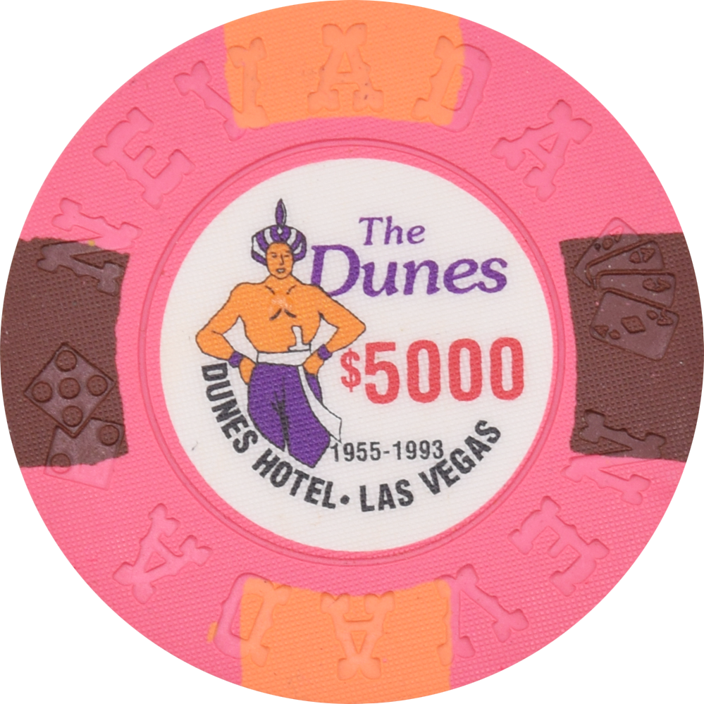 The Dunes Casino Las Vegas Nevada $5000 Borland Commemorative Chip 1994