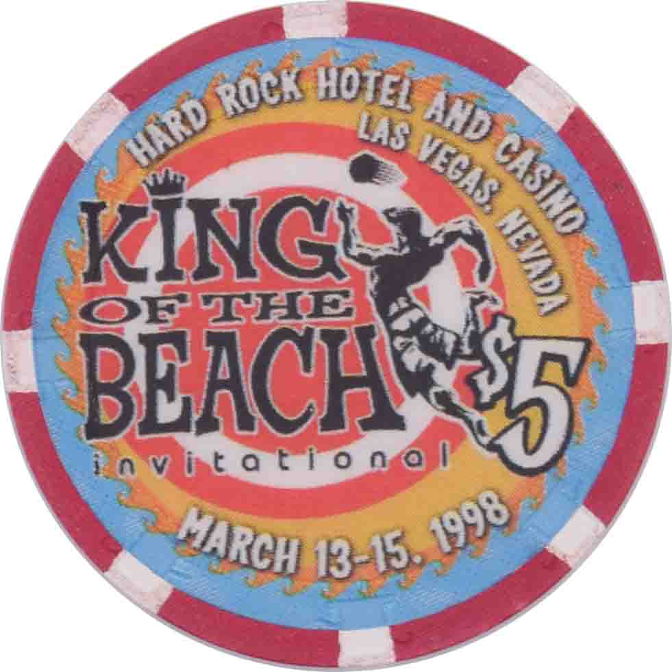 Hard Rock Casino Las Vegas Nevada $5 King of the Beach Chip 1998