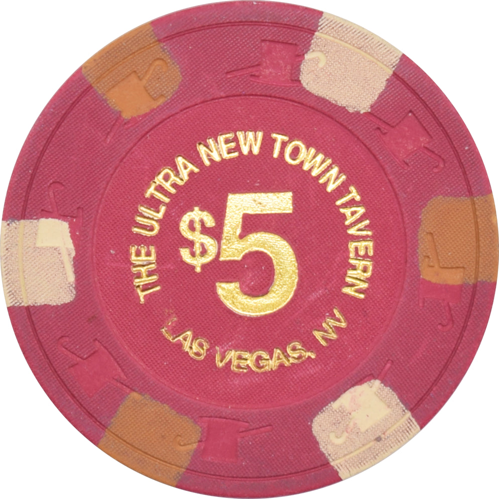 The Ultra New Town Tavern Casino Las Vegas Nevada $5 Chip 1998