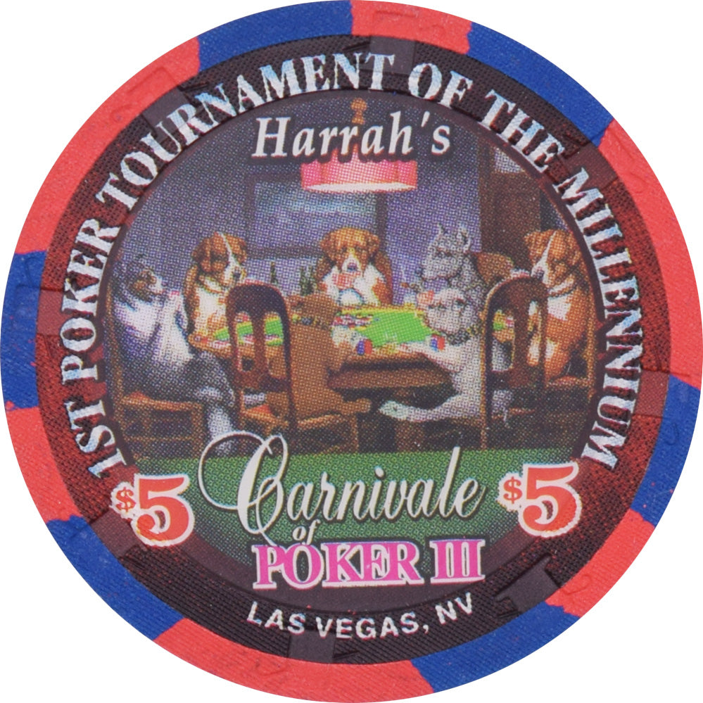 Harrah's Casino Las Vegas Nevada $5 Carnivale of Poker III Chip 2000