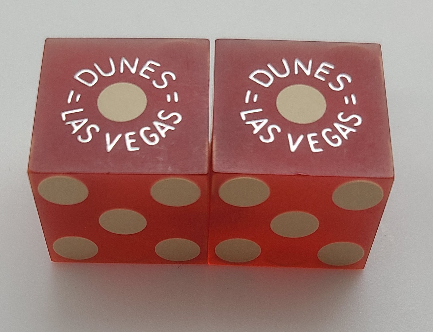 Dunes Casino Dice Las Vegas Nevada Matching Numbers 1970's Silver Foil