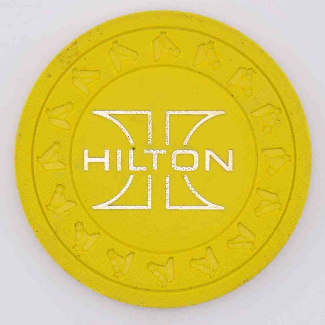 Hilton Las Vegas Casino Las Vegas Nevada Yellow HHR Roulette Chip