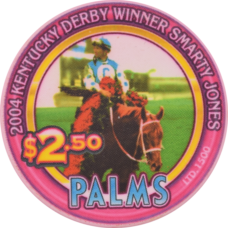 Palms Casino Las Vegas Nevada $2.50 Kentucky Derby Winner Smarty Jones Chip 2004