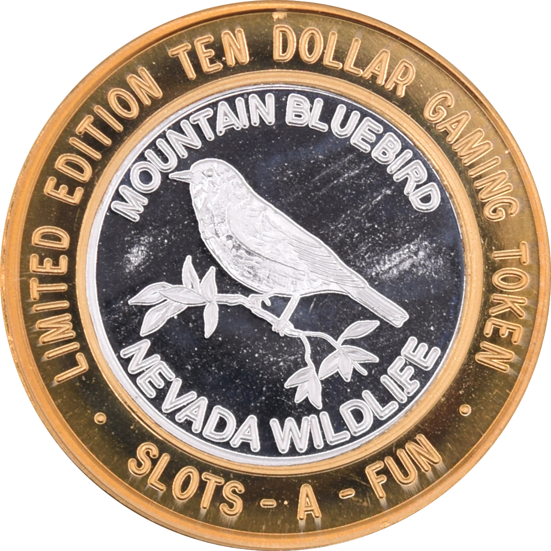 Slots A Fun Las Vegas "Mountain Bluebird" $10 .999 Fine Silver Strike 2006