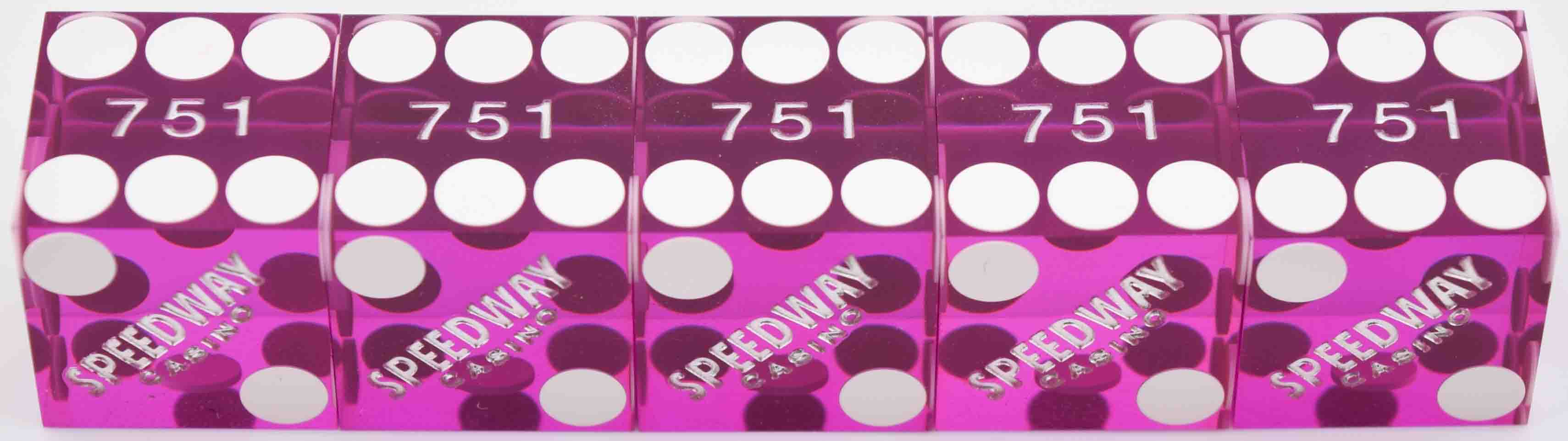 Speedway Casino N. Las Vegas Nevada Purple Stick of Matching Number Dice