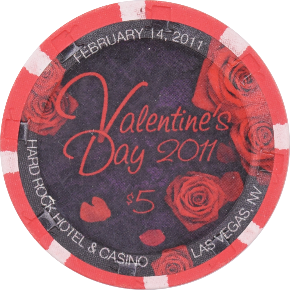 Hard Rock Casino Las Vegas Nevada $5 Valentine's Day Chip 2011