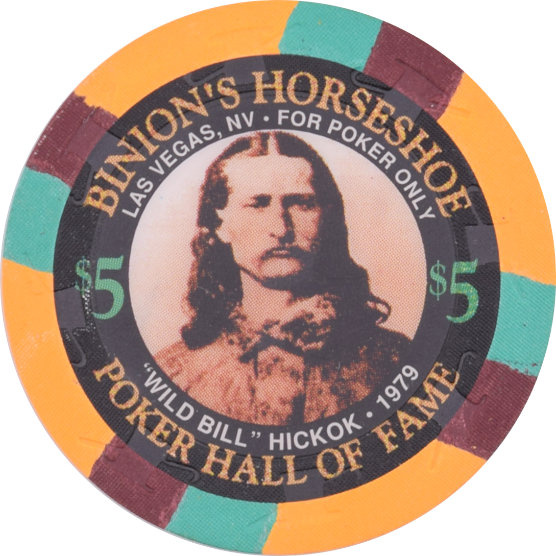 Horseshoe Club (Binion's) Casino Las Vegas Nevada $5 Hall Of Fame - Hickok Chip 1995 43mm