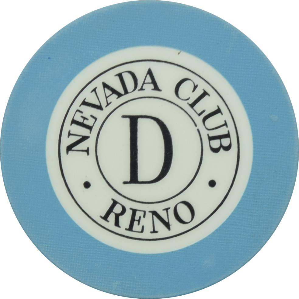 Nevada Club Casino Reno Nevada Blue Roulette D Chip 1950s