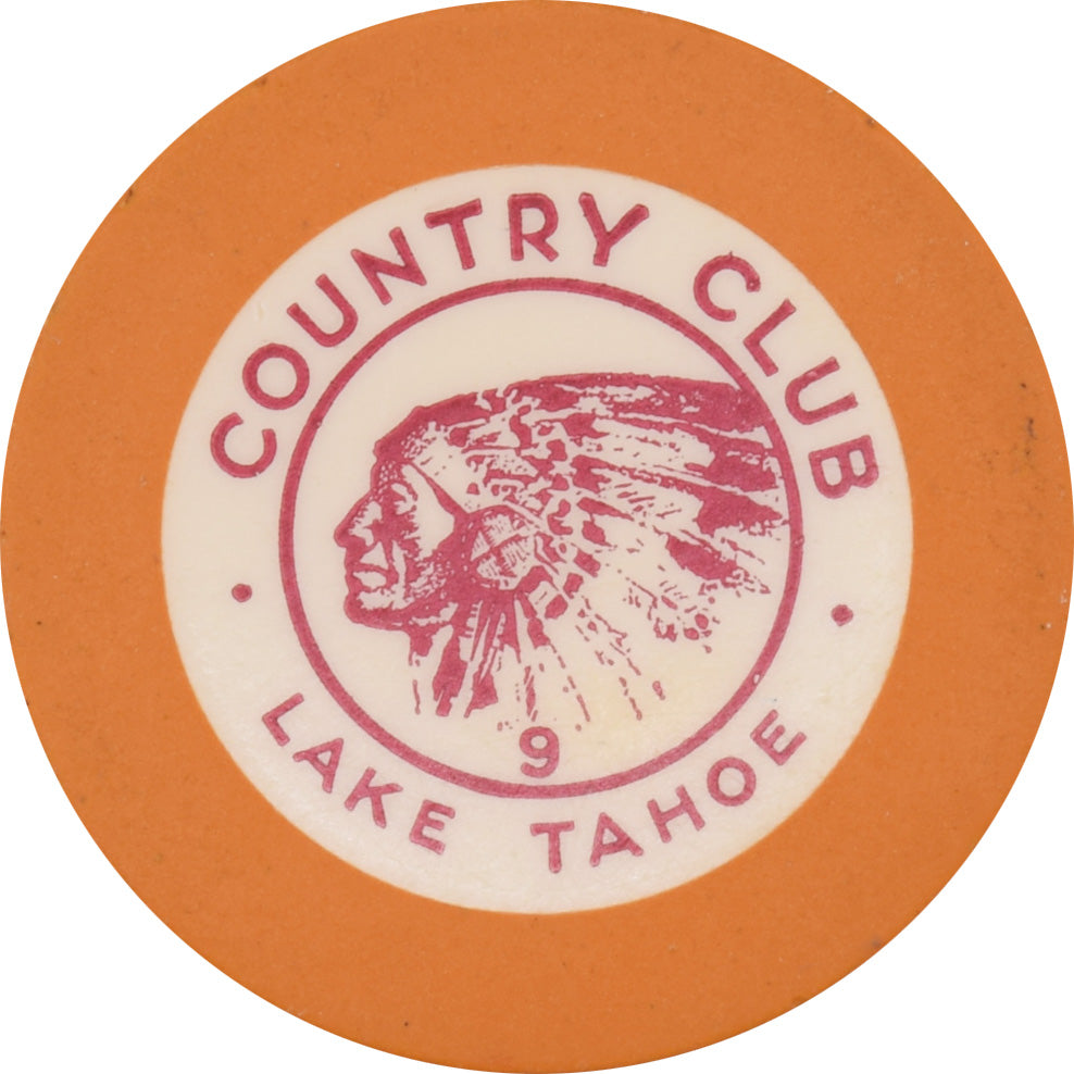 Stateline Country Club Lake Tahoe Nevada Orange Roulette 9 Chip 1935