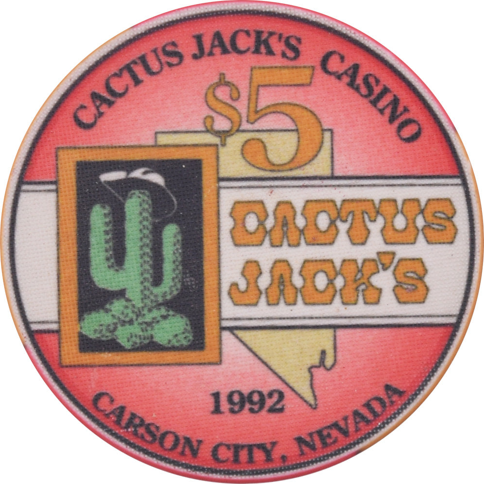 Cactus Jack's Casino Carson City Nevada $5 1992 Collector's Edition Chip