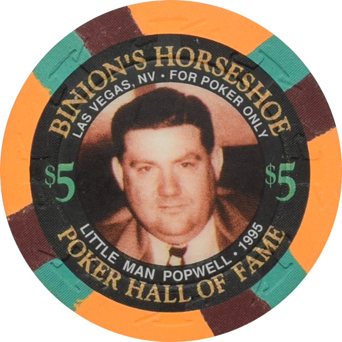 Horseshoe Club (Binion's) Casino Las Vegas Nevada $5 Little Man Popwell 43mm Chip 1995