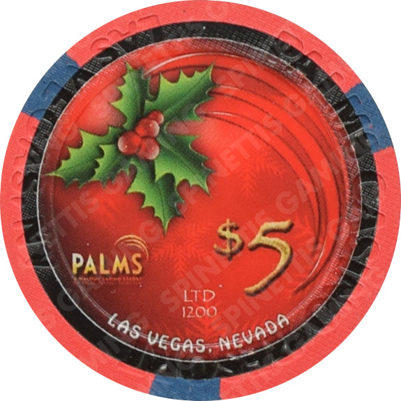 Playboy Palms Casino Las Vegas Nevada $5 Happy Holidays Chip 2010