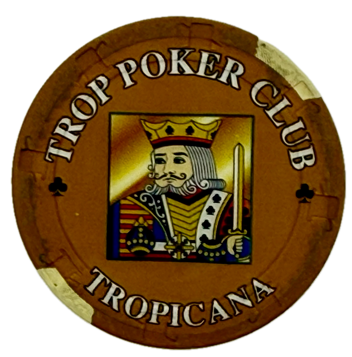 Tropicana Casino Atlantic City NJ Brown NCV Poker Club Chip