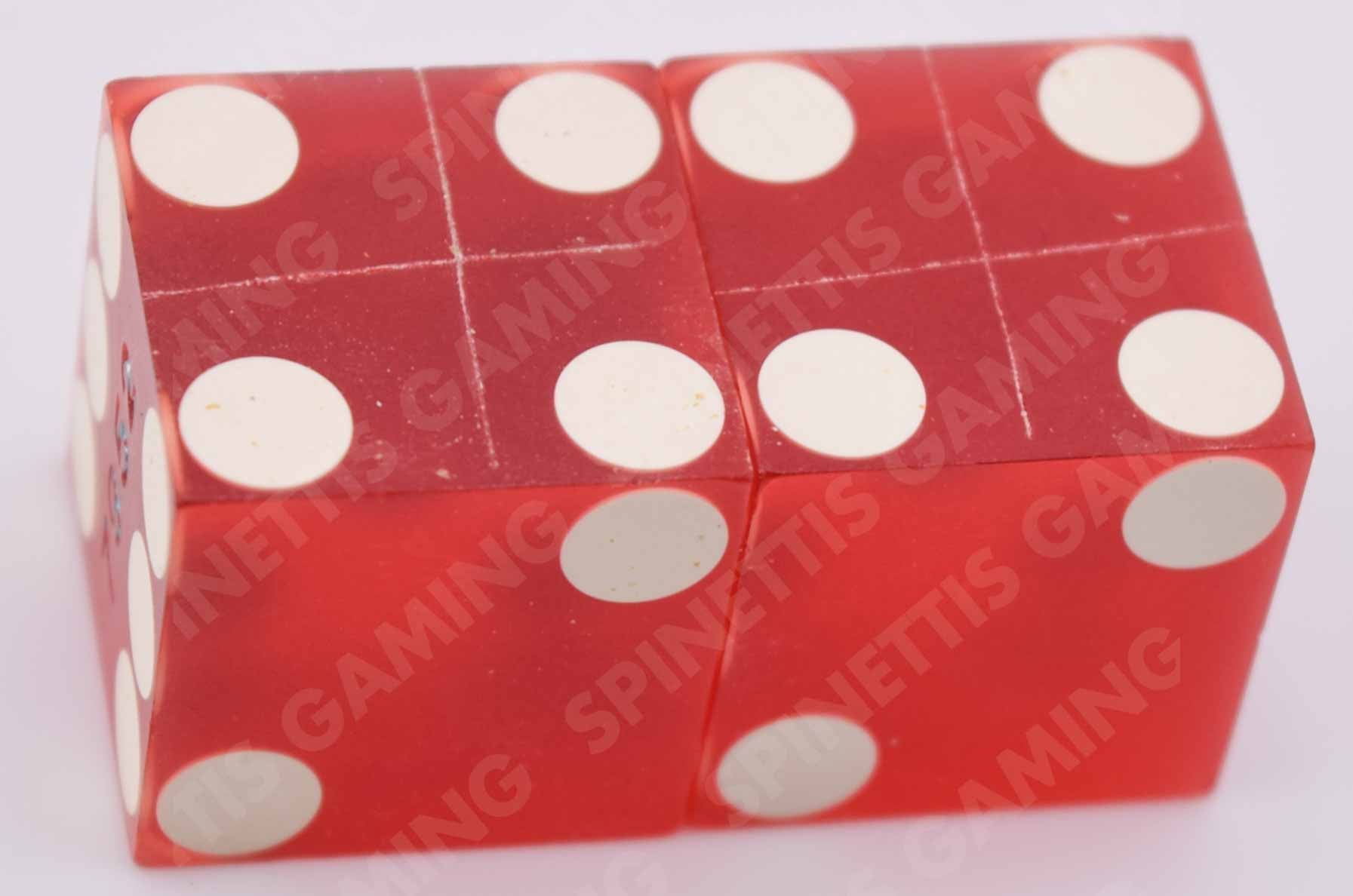 Stardust Casino Las Vegas Nevada White Foil Matching Number Red Dice Pair