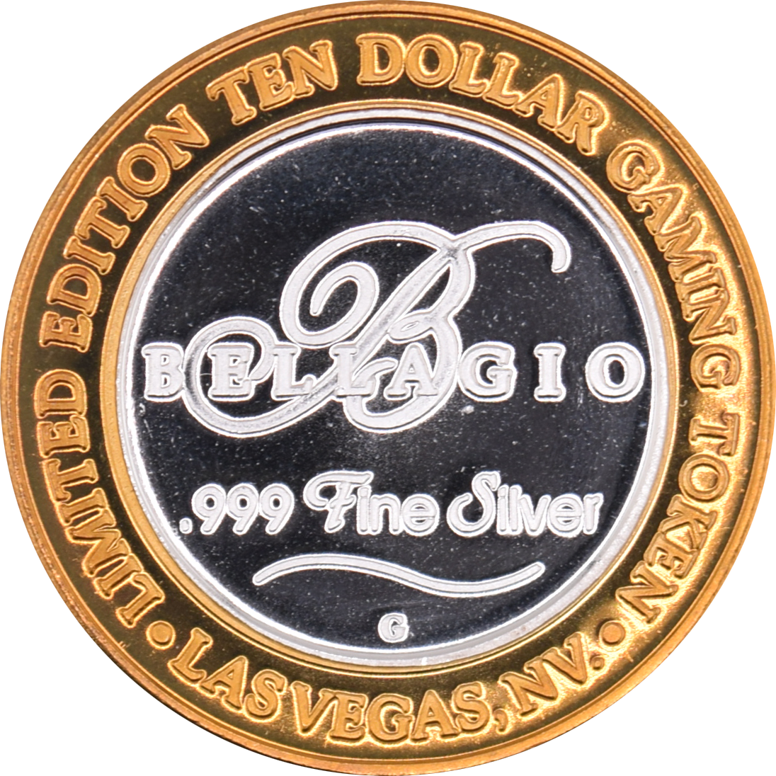 Bellagio Casino Las Vegas "Village" $10 Silver Strike .999 Fine Silver 2000