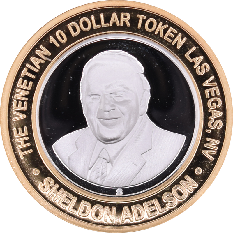 The Venetian Casino Las Vegas "Sheldon Adelson / Palazzo Lobby" $10 Silver Clad Strike 2014