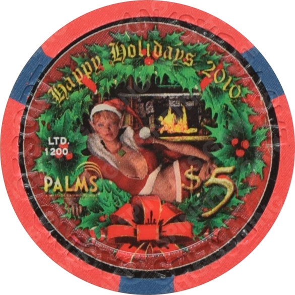 Playboy Palms Casino Las Vegas Nevada $5 Happy Holidays Chip 2010