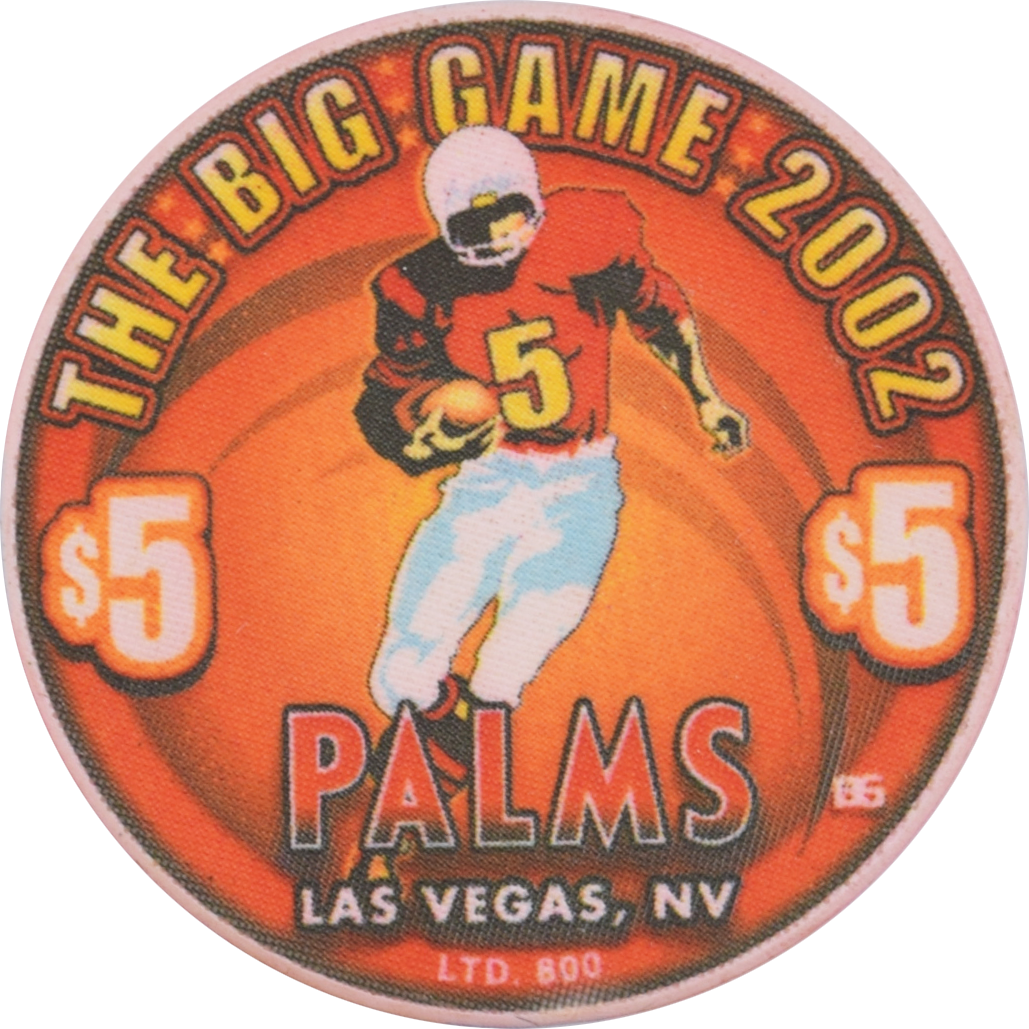 Palms Casino Las Vegas Nevada $5 The Big Game Chip 2002