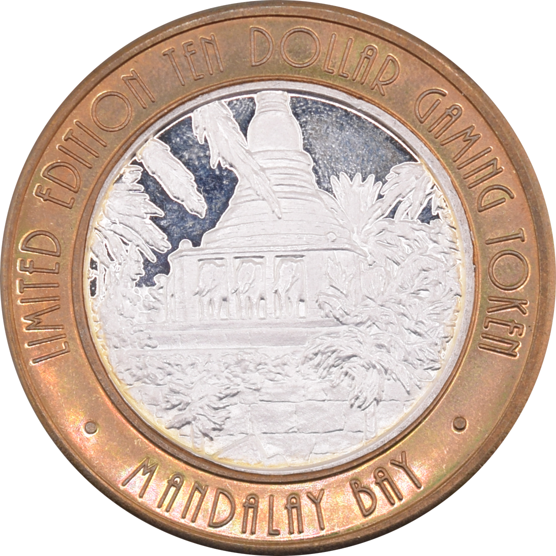 Mandalay Bay Casino Las Vegas Nevada "Elephant Temple" $10 Silver Strike .999 Fine Silver 2002
