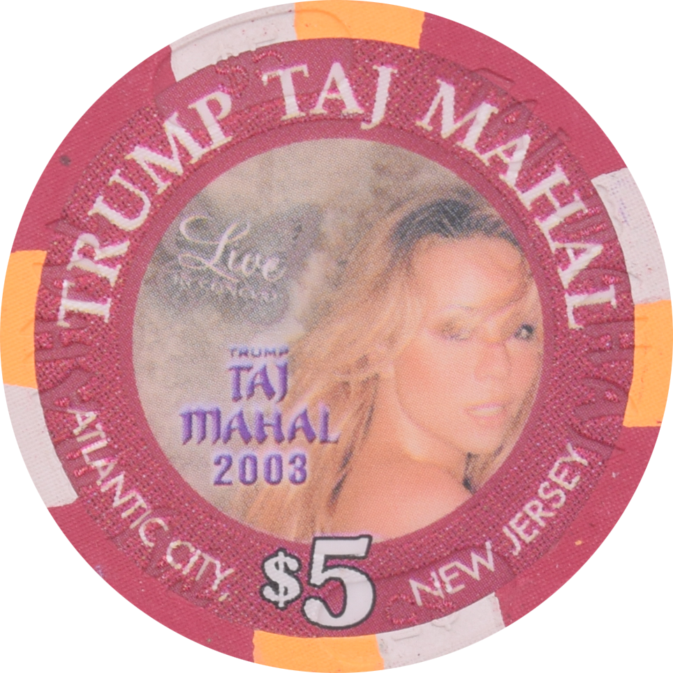 Trump Taj Mahal Casino Atlantic City New Jersey $5 Mariah Carey Chip 2003