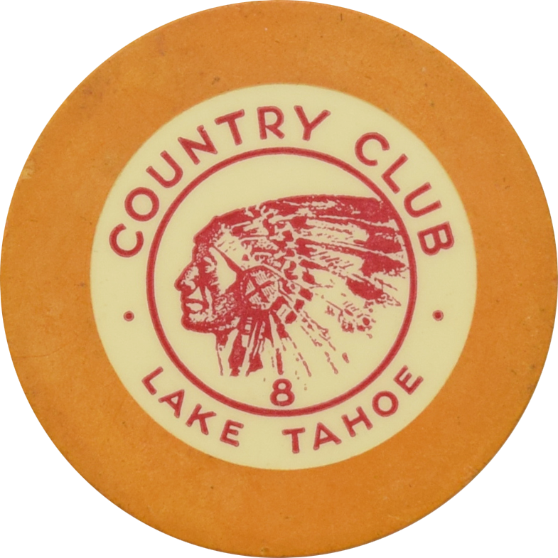 Stateline Country Club Lake Tahoe Nevada Yellow Roulette 8 Chip 1935